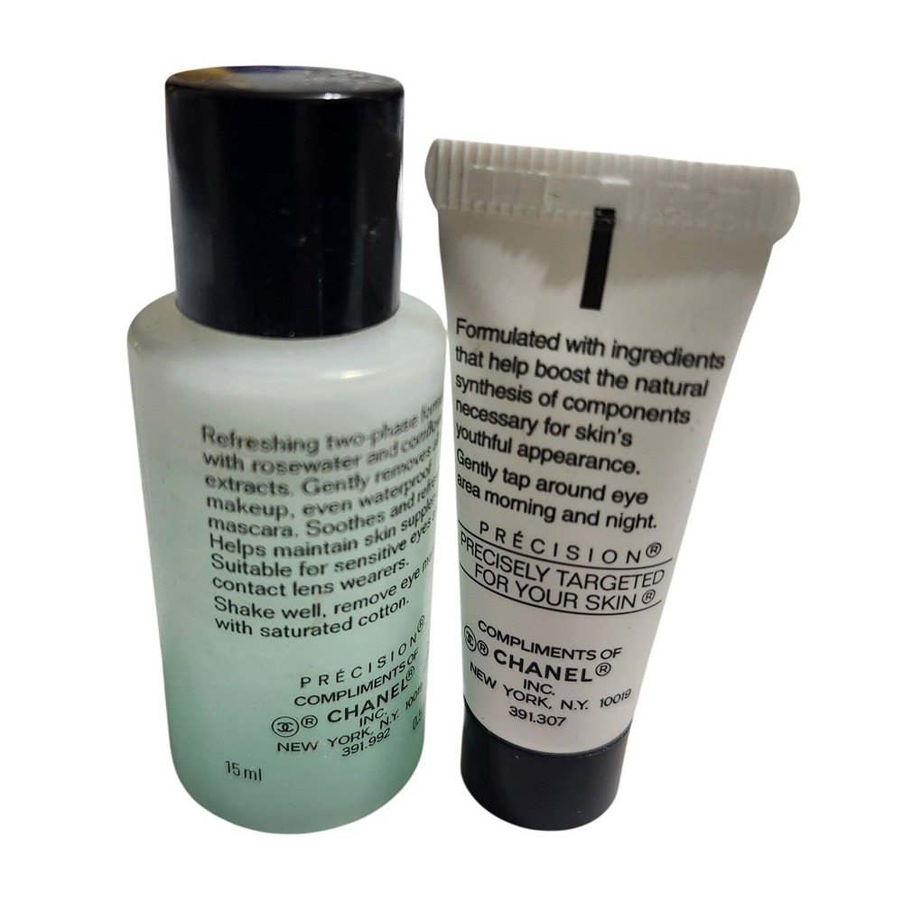 Chanel Precision Eye Care Set Makeup Remover 15ml & Eye Cream 4g Travel Size Duo - Picture 3 of 3